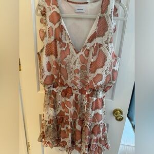 Adrienne Pink Snake Print Dress